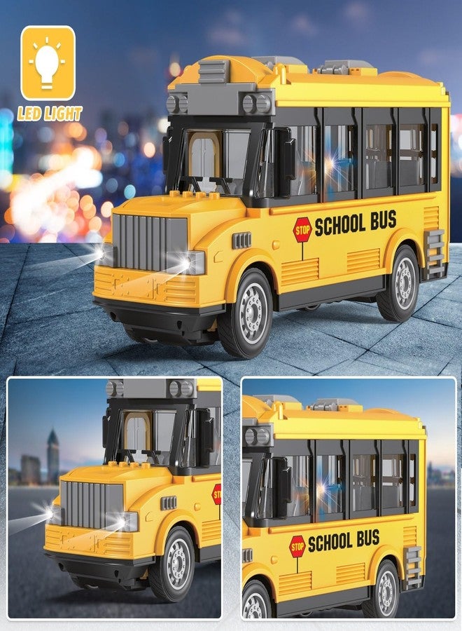 Dollox 1/30 RC School Bus, 2.4G Remote Control School Car 4 Channel City Classic Bus Toy Electronic Vehicles Opening Door for Toddlers with Lights (School Bus) - Image 3